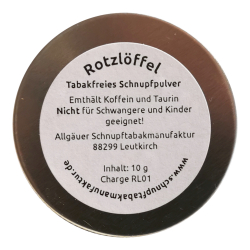 Allgäuer Schnupfmanufaktur "Rotzlöffel" TABAKFREI 10g
