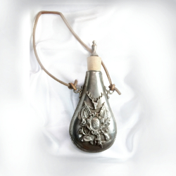 Schnupfflasche Zinn mit Wappen Motiv
